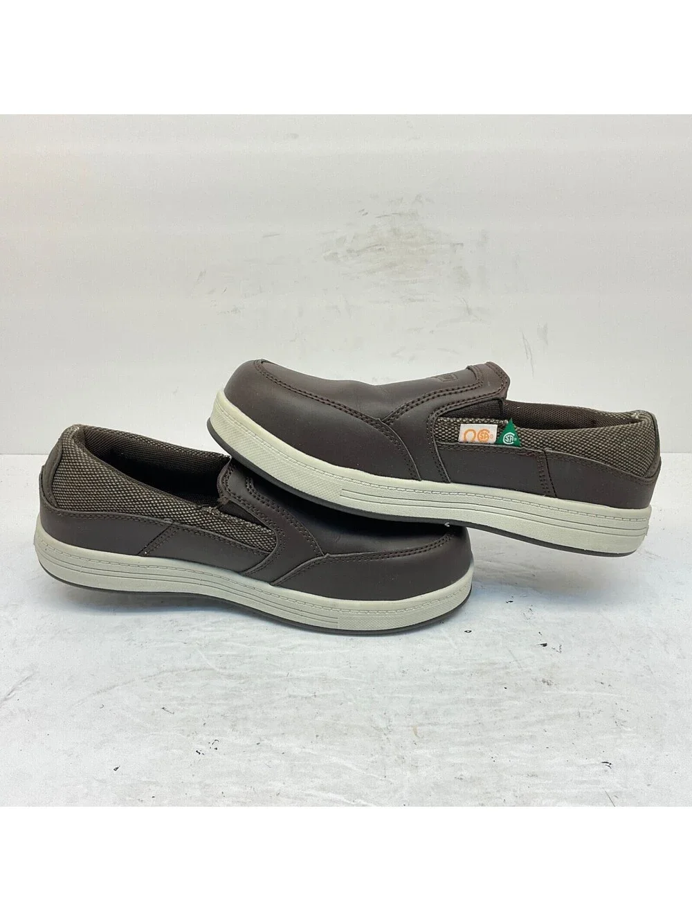 DAKOTA Men's Slip-On Street Sport STSP Safety Work Shoes 3819 Brown Leather 7M